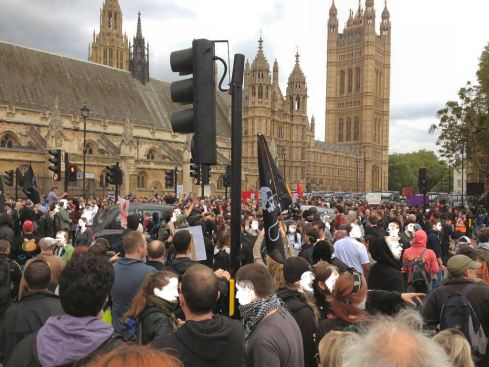 London: Anti-Badger cull protesters unite with Anti-Fascists against the BNP